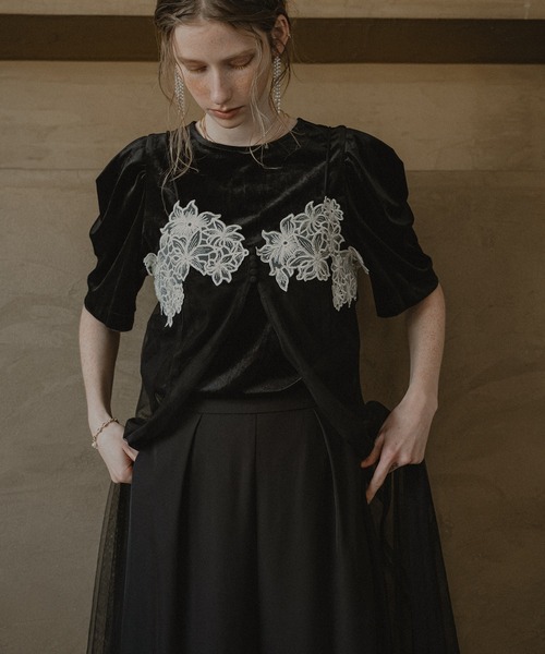 【美品】et.univer Layered velor dress パンツドレス Layered velor dress（パンツドレス）｜et.UNiVER（エトユニベール）の