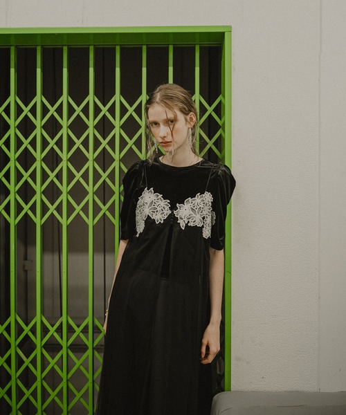 et.UNiVER Layered velordress ベロアドレス Lサイズ et.UNiVER パンツドレス Layered velor dress : ZOZOTOWN Yahoo!店