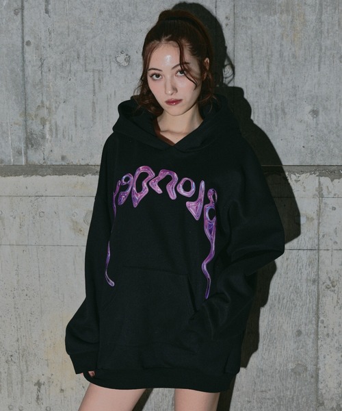 パーカー 反転ロゴプリントBIGパーカー レディース メンズ | BLONDEY