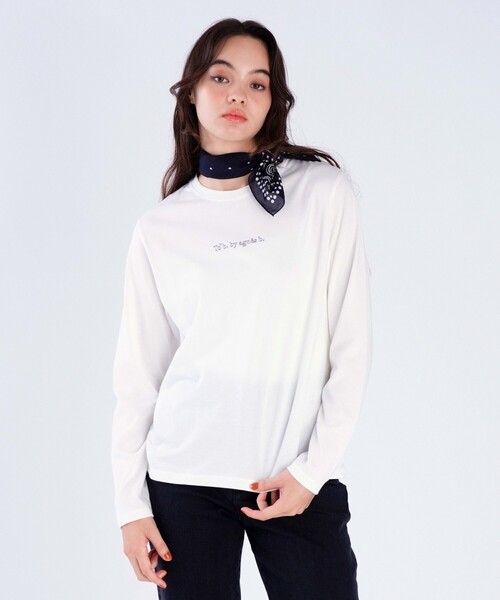 To b. by agnes tシャツ コットン ロングスリーブ Tシャツ レディース