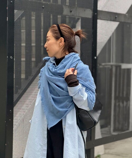 シトラス　刺繍ストール　ブルー a64a8d14816636f0e6185aa0cd2d4e