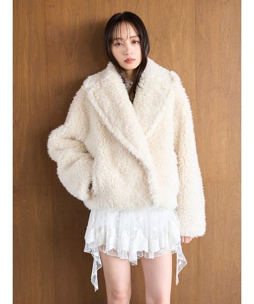 snidel コクーン ボアコート サイズ0 ホワイト snidel コクーン ボアコート サイズ0 ホワイト