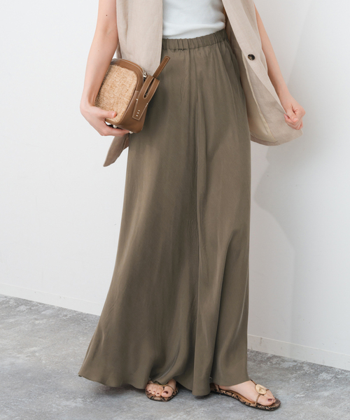 Spick＆Span スカート 「追加」ウォッシャブルキュプラフレアスカート