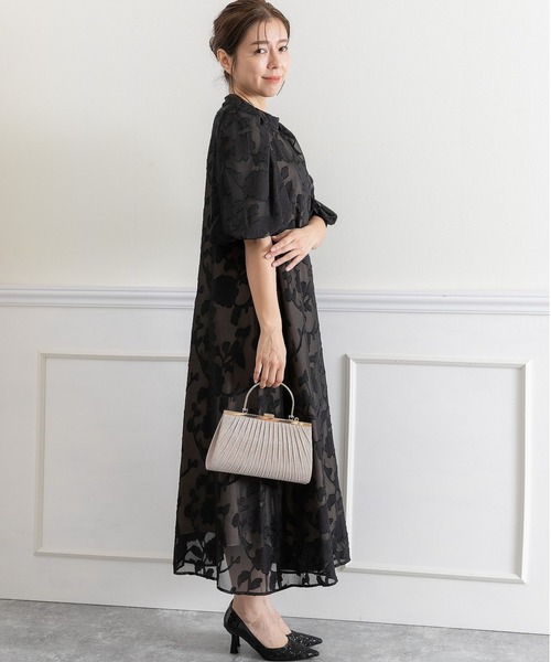 「PREFERIR」 半袖ワンピース LARGE ネイビー レディース_画像4