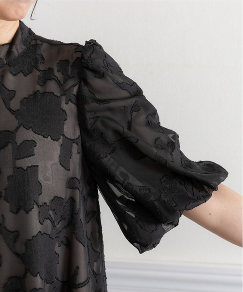 「PREFERIR」 半袖ワンピース LARGE ネイビー レディース_画像9