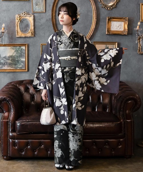 着物 レディース 洗える羽織 単品 2025-26 新作 Fサイズ 銀木犀 白木蓮 アラベスク南天 牡丹 KIMONOMACHI オリジナル 羽織単品
