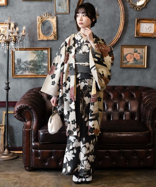 着物 レディース 洗える羽織 単品 2025-26 新作 Fサイズ 銀木犀 白木蓮 アラベスク南天 牡丹 KIMONOMACHI オリジナル 羽織単品