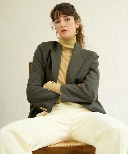 「Mila Owen」 テーラードジャケット 0 カーキ レディース_画像2