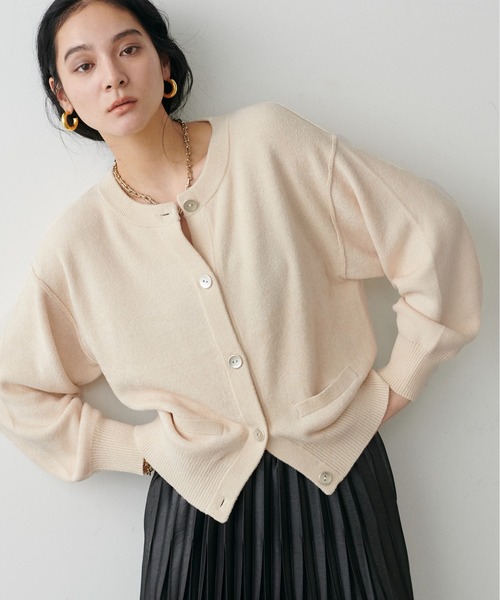 MONICACORDERA / モニカコルデラ | コットン ニットカーディガン | F | ベージュ | レディース MONICA CORDERA モニカコルデラ ニット カーディガン Bshop ビショップ