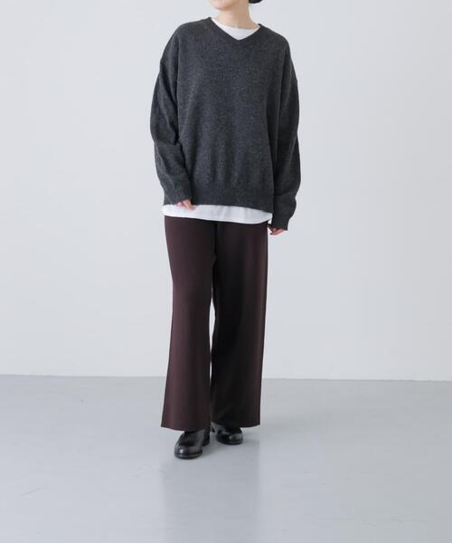 かぐれ パンツ 「2サイズ展開」コットンカシミヤニットパンツ