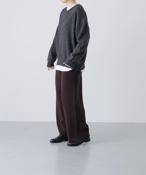 かぐれ パンツ 「2サイズ展開」コットンカシミヤニットパンツ