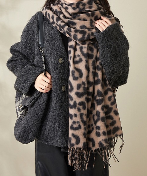 meJane（ミージェーン） ストール マフラー レオパード柄 大判ストール