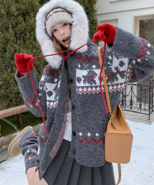 Sibra（シブラ） カーディガン レッグウォーマーセット クリスマス