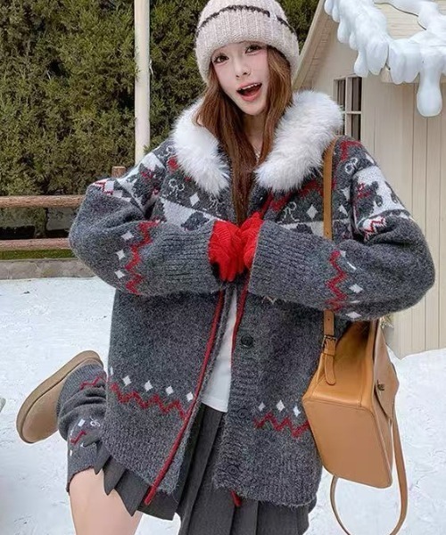 Sibra（シブラ） カーディガン レッグウォーマーセット クリスマス