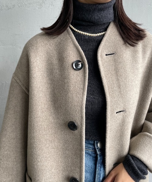 LE GLAZIK（ルグラジック） ノーカラーコート コート 「WEB限定」「LE