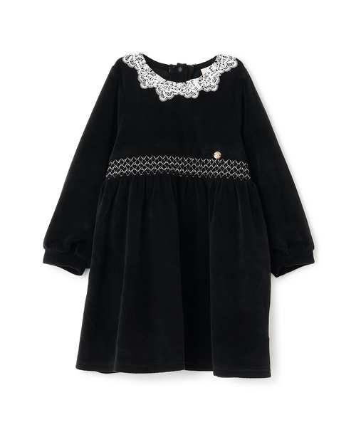 petit main ワンピース ベロアレースワンピース キッズ 子供服 女の子