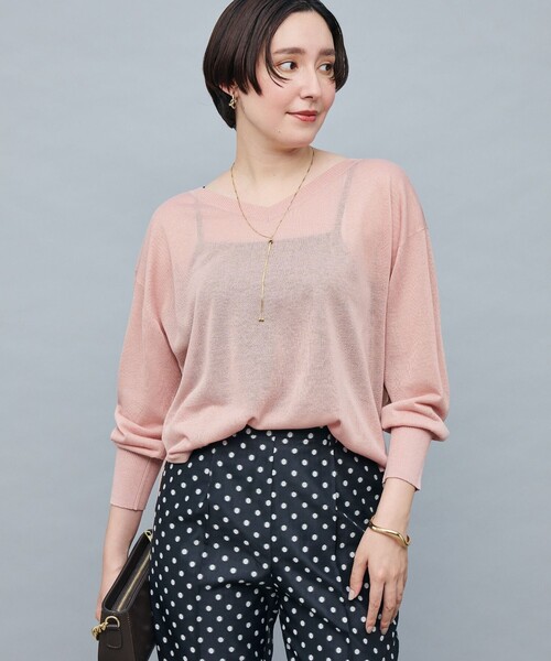 「NOLLEY'S Sophi」 長袖ニット 38 サーモンピンク レディース_画像8