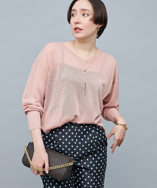 「NOLLEY'S Sophi」 長袖ニット 38 サーモンピンク レディース_画像9