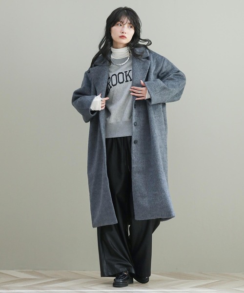 The rejoice パンツ フェイクレザーワイドパンツ レディース