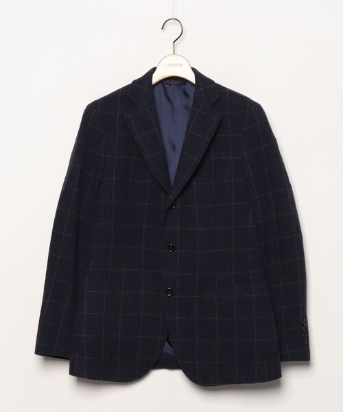 BEAMS HEART」 テーラードジャケット 46 ネイビー メンズ 古着 BEAMS 