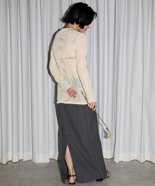 「leimn」 長袖ニット M ブラック×ホワイト レディース_画像2