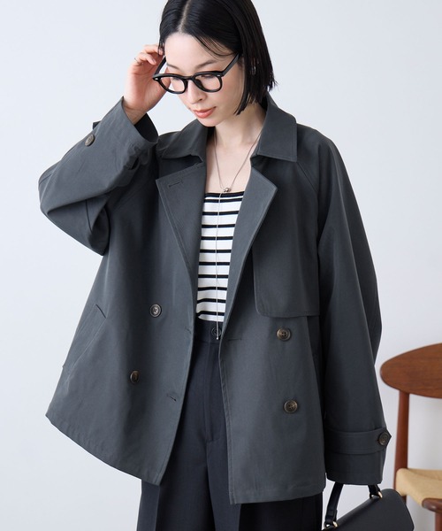 Aunely ショートトレンチコート Aunely トレンチコート コート レディース : ZOZOTOWN Yahoo!店 - 通販