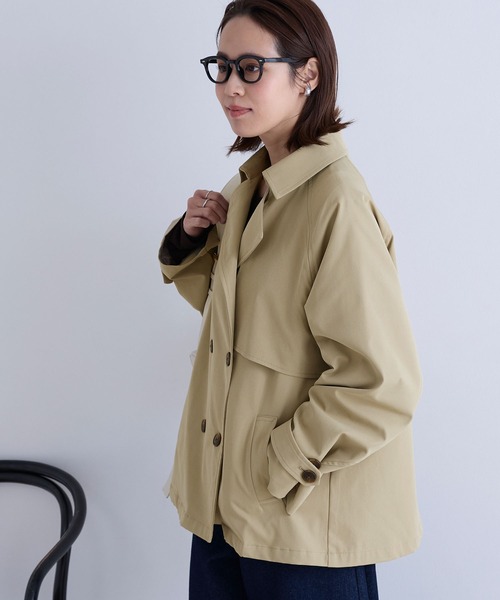 aunely ベージュ ダブルショートトレンチコート Aunely トレンチコート コート レディース : ZOZOTOWN Yahoo!店 - 通販