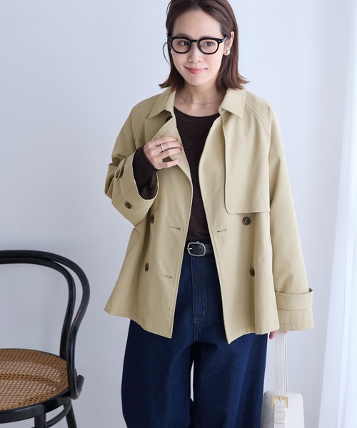 Aunely ショートトレンチコート　L Aunely トレンチコート コート レディース : ZOZOTOWN Yahoo!店 - 通販