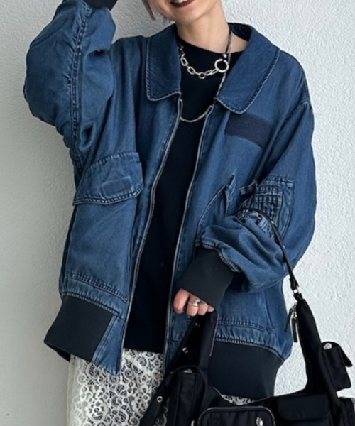 「JEANASIS」 ブルゾン FREE ブルー レディースの画像