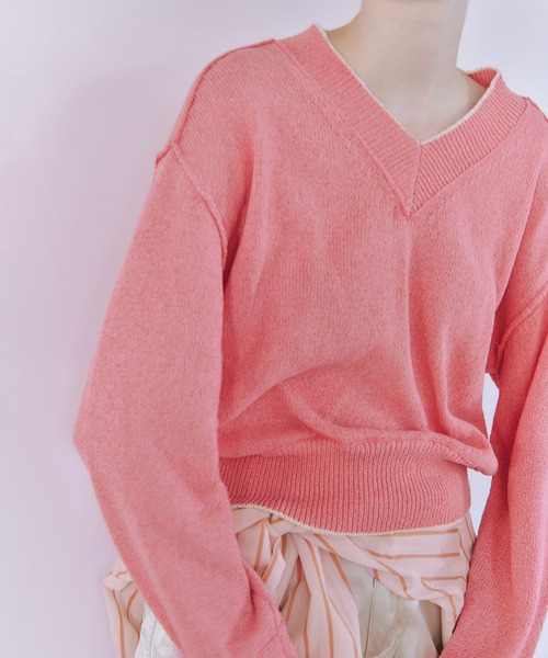 ADAM ET ROPE アダムエロペ ニット・セーター M ピンク 【古着】【中古】【送料無料】 ADAM ET ROPE アダムエロペ ニット・セーター M ピンク 【古着】【中古