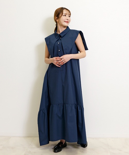 ジャカディ♡セレモニー　ネイビー　きれいめ　ノースリーブワンピース　36m 96 Jacadi ノースリーブワンピース 36M ネイビー - メルカリ