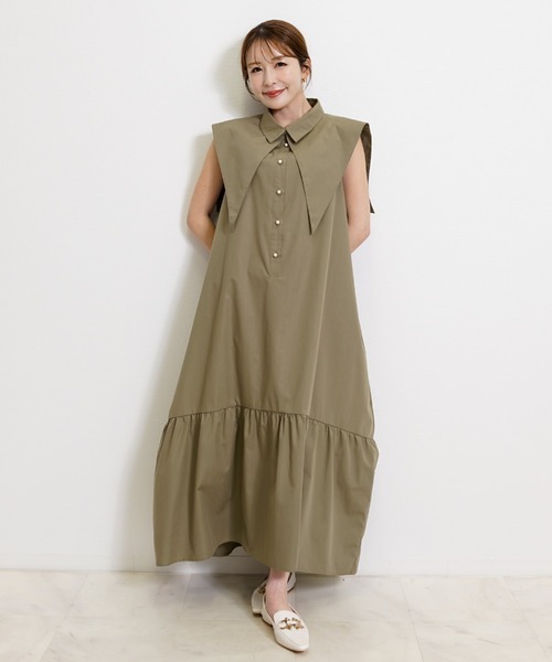 CH_hdmn ワンピース ビッグセーラーカラー ティアードワンピース