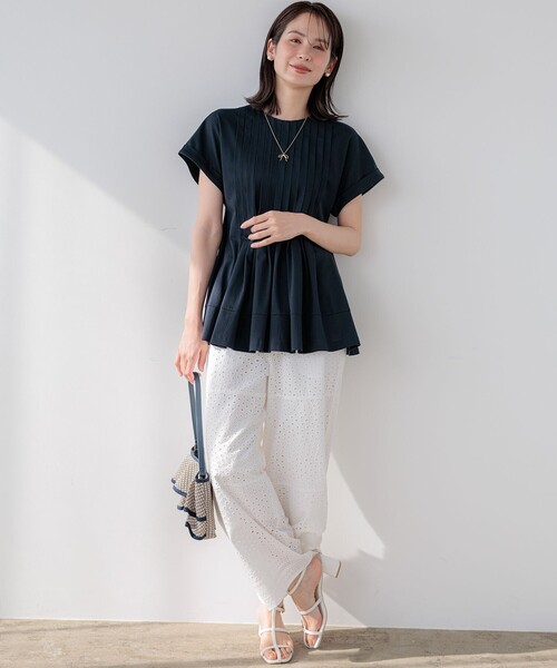 組曲（KUMIKYOKU） tシャツ 半袖 サマージャージーブラウスライク