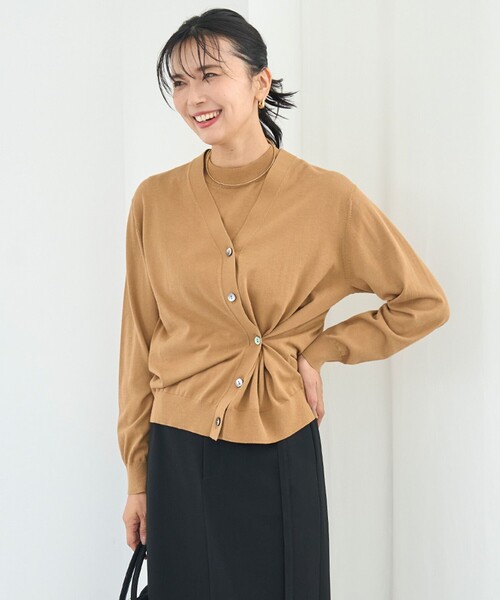 「UNFILO」 カーディガン MEDIUM ブラウン レディース_画像2