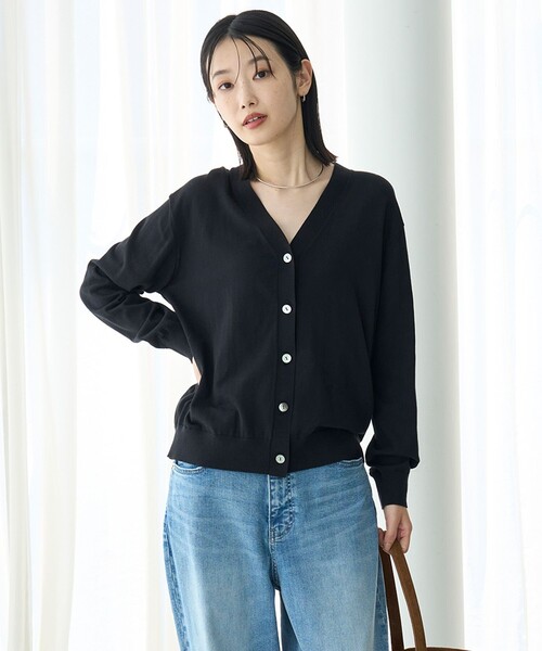「UNFILO」 カーディガン MEDIUM ブラウン レディース_画像4