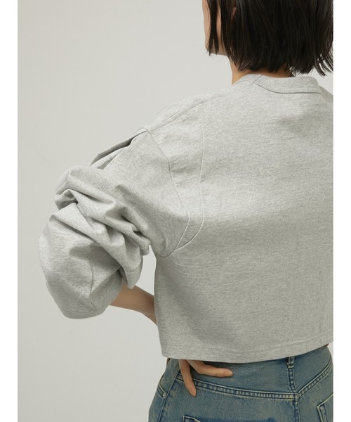 トップス LA PEAU DE GEM sleeve tuck long tee la peau de gem（ラポドゥジェム） tシャツ 「LA PEAU DE GEM」sleeve