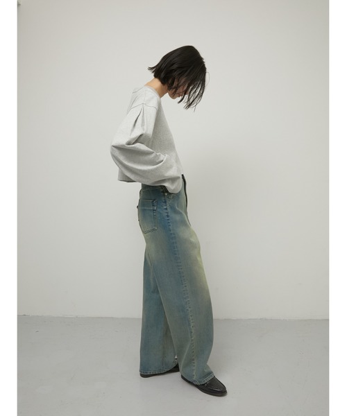 トップス LA PEAU DE GEM sleeve tuck long tee la peau de gem（ラポドゥジェム） tシャツ 「LA PEAU DE GEM」sleeve