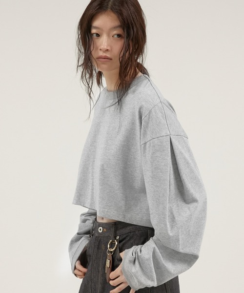 la peau de gem（ラポドゥジェム） tシャツ スリーブタッククロップド