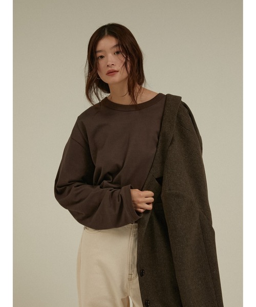 LAPEAUDEGEM ラポドゥジェム sleeve tuck long tee la peau de gem（ラポドゥジェム） tシャツ スリーブタッククロップド