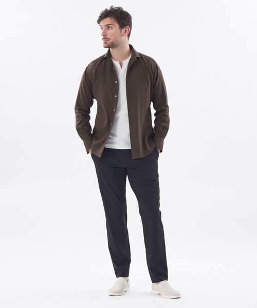 シャツ ＊Safari5月号掲載＊リネンストレッチシャツ メンズの画像