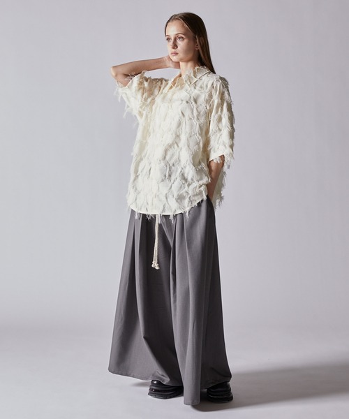 「CLEL」 半袖シャツ L チャコールグレー メンズ_画像7