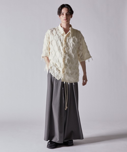 「CLEL」 半袖シャツ L チャコールグレー メンズ_画像9