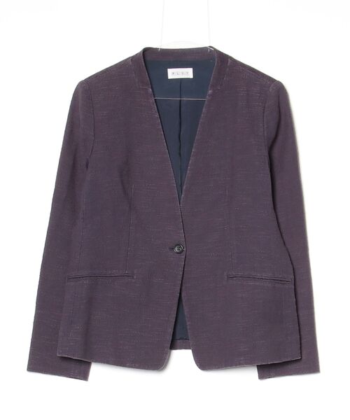 maruzoです！極美品 洗える PLST ノーカラージャケット PLST（プラステ） ノーカラージャケット L ネイビー レディース