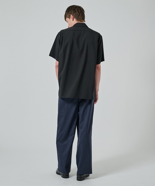 シャツ 「MARKAWARE」オーガニックウール 2/80 トロピカル / イタリアンオープンカラーS/Sシャツ メンズの画像