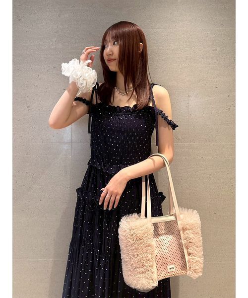 FURFUR（ファーファー） ポーチ サテン巾着ポーチバッグ レディース