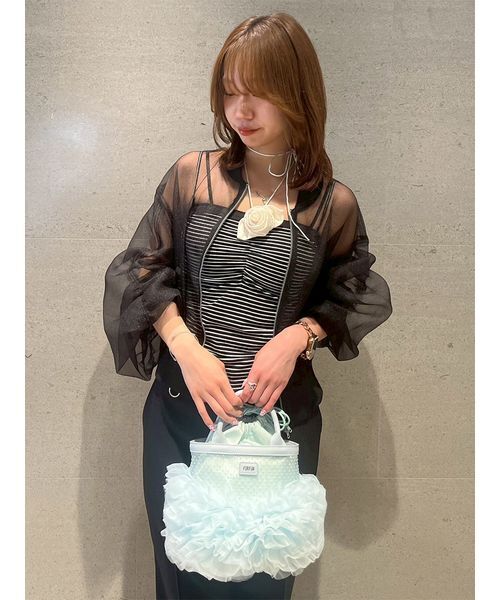 FURFUR（ファーファー） ポーチ サテン巾着ポーチバッグ レディース