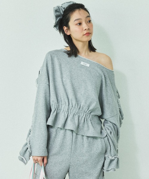 「MIRROR STOKE」 スウェットカットソー MEDIUM グレー レディース_画像6