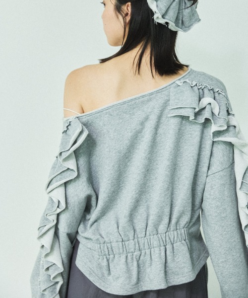 「MIRROR STOKE」 スウェットカットソー MEDIUM グレー レディース_画像8