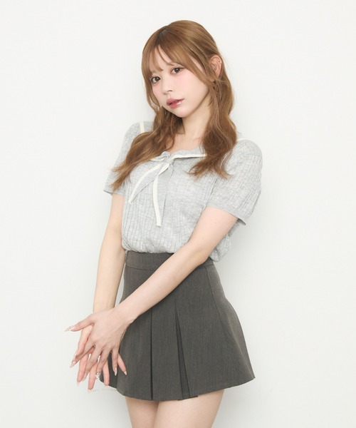 「TITTY&CO.」 半袖ニット FREE ホワイト レディース_画像3