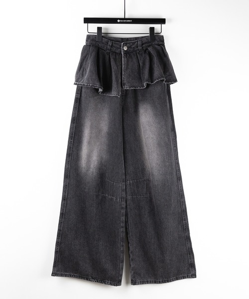 「me+em select」 デニムパンツ LARGE ブルー レディース_画像3